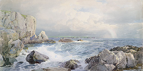 Rocks and Cliffs near the Sea, c.1885/90 | William Trost Richards | Giclée Papier-Kunstdruck