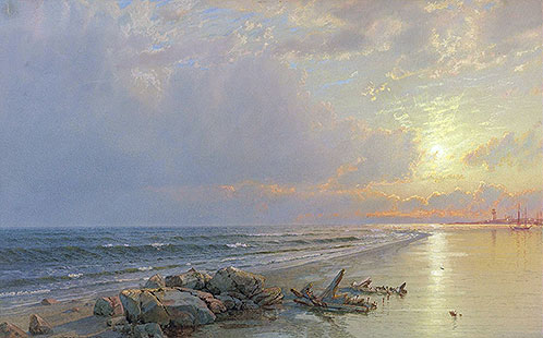William Trost Richards | Sunset on the New Jersey Coast, 1872 | Giclée Canvas Print