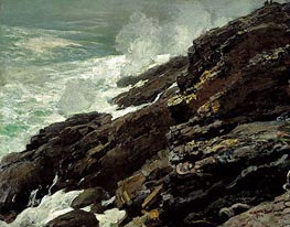 High Cliff, Coast of Maine, 1894 by Winslow Homer | Canvas Print