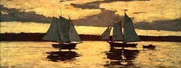 Gloucester, Mackerel Fleet at Sunset, 1884 by Winslow Homer | Canvas Print