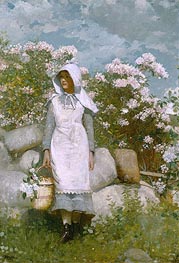Girl and Laurel | Winslow Homer | Painting Reproduction
