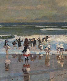 Beach Scene, c.1869 von Winslow Homer | Leinwand Kunstdruck