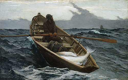 The Fog Warning, 1885 | Winslow Homer | Giclée Leinwand Kunstdruck