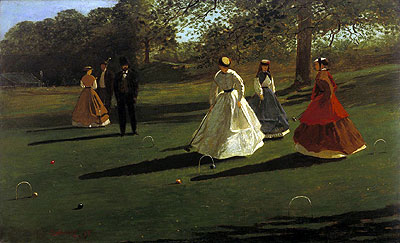 Krocketspieler, 1865 | Winslow Homer | Giclée Leinwand Kunstdruck