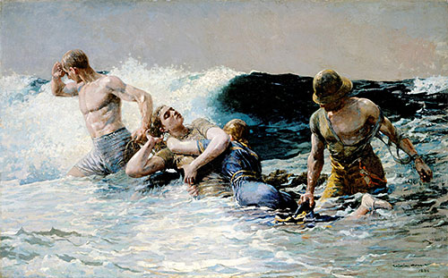 Undertow, 1886 | Winslow Homer | Giclée Leinwand Kunstdruck