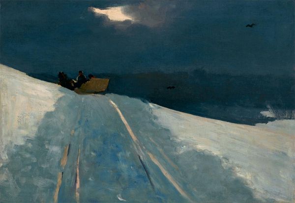 Sleigh Ride (Moonlight on the Snow), c.1890/95 | Winslow Homer