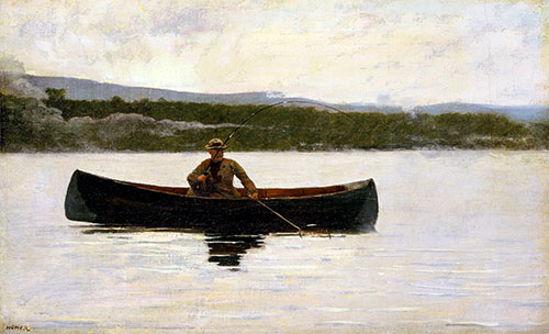 Playing a Fish, c.1875/95 | Winslow Homer | Giclée Leinwand Kunstdruck