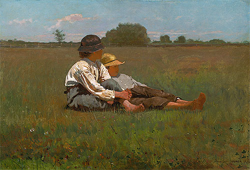 Boys in a Pasture, 1874 | Winslow Homer | Giclée Leinwand Kunstdruck