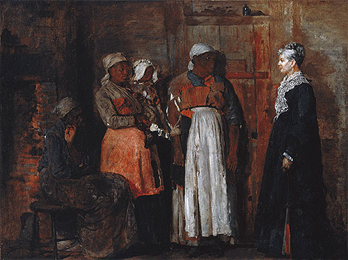 A Visit from the Old Mistress, 1876 | Winslow Homer | Giclée Leinwand Kunstdruck