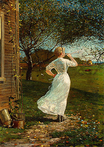 Das Abendessenshorn (Hornblasen am Meer), 1870 | Winslow Homer