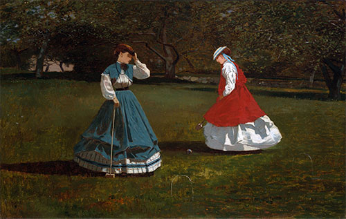 A Game of Croquet, 1866 | Winslow Homer | Giclée Leinwand Kunstdruck