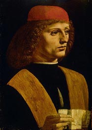 Porträt eines Musikers, c.1485 von Leonardo da Vinci | Leinwand Kunstdruck