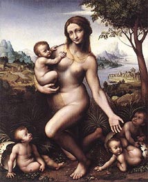 Leda und ihre Kinder, c.1508/13 von Leonardo da Vinci | Leinwand Kunstdruck