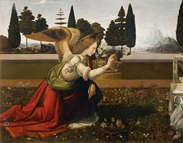 The Annunciation (Detail of Angel) | Leonardo da Vinci | Painting Reproduction