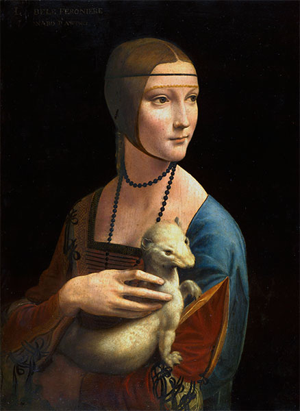 Leonardo da Vinci | Dame mit dem Hermelin, 1496 | Giclée Leinwand Kunstdruck