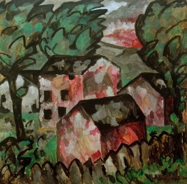 Landscape with Three Red Houses, 1911 | Kazimir Malevich