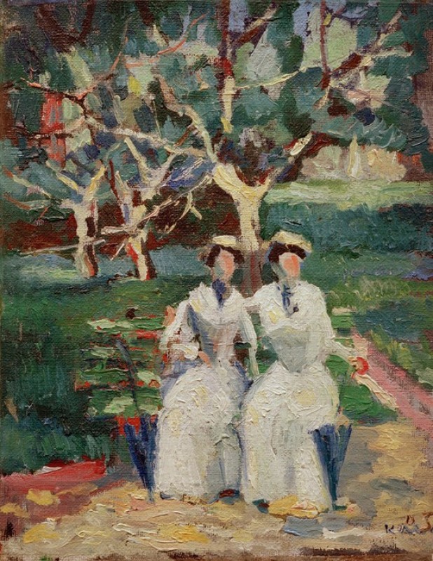 Two Women in the Garden, 1903 | Kazimir Malevich | Giclée Canvas Print