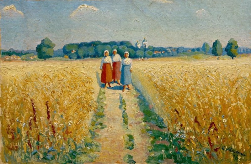 Three women on a path, 1928 | Kazimir Malevich | Giclée Canvas Print