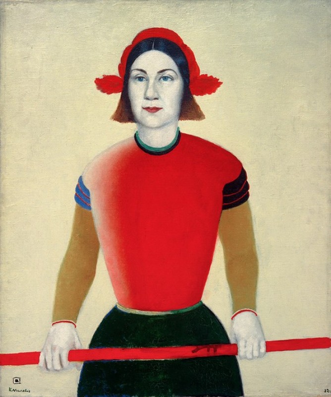 Girl with Red Staff, 1933 | Kazimir Malevich | Giclée Canvas Print