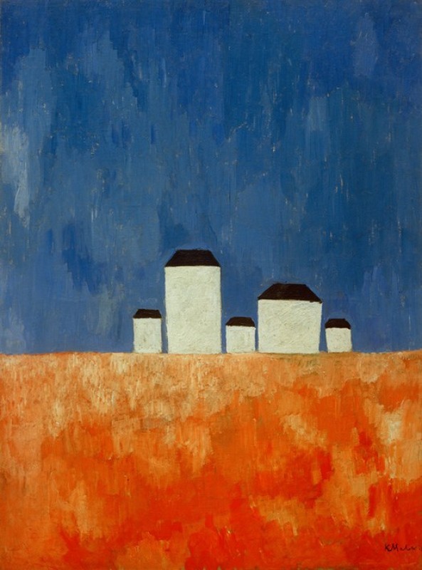 Landscape with Five Houses, 1928 | Kazimir Malevich | Giclée Canvas Print
